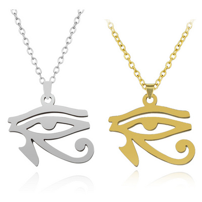 Egyptian Gods Power Eye Necklace Eye Of Horus 316L Stainless Steel Clavicle Chain Necklace For Woman Sweater Chain