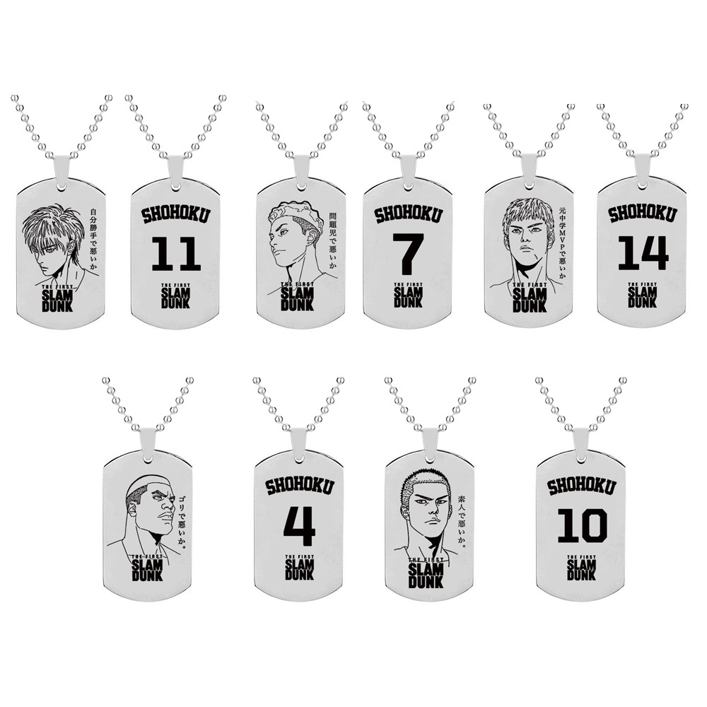 Slam Dunk Pendant Necklaces Sakuragi Akagi Kaede Ryota Hisashi Stainless Steel Jewelry Accessories Fashion