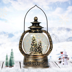 New Product Led Water Globe Christmas Swirling Lantern Glitter