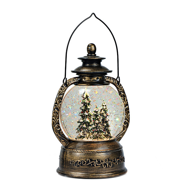 New Product Led Water Globe Christmas Swirling Lantern Glitter