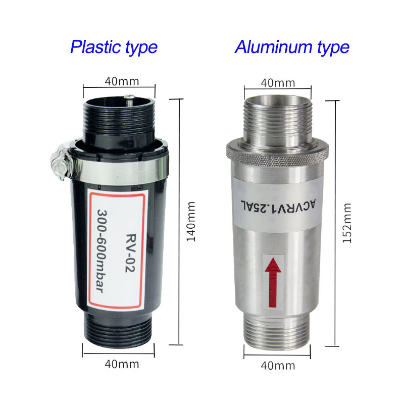 Custom Made CNC 1-1/4'' High Pressure Relief valve For Vortex Air Pump Aeration Blowers