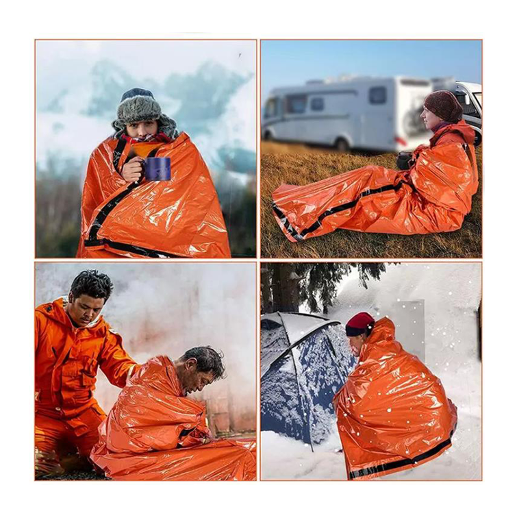 Hot Selling Disaster Prevention Heat Sheet Retention Thermal Sack Mylar Emergency Bivy Blanket Survival Sleeping Bag