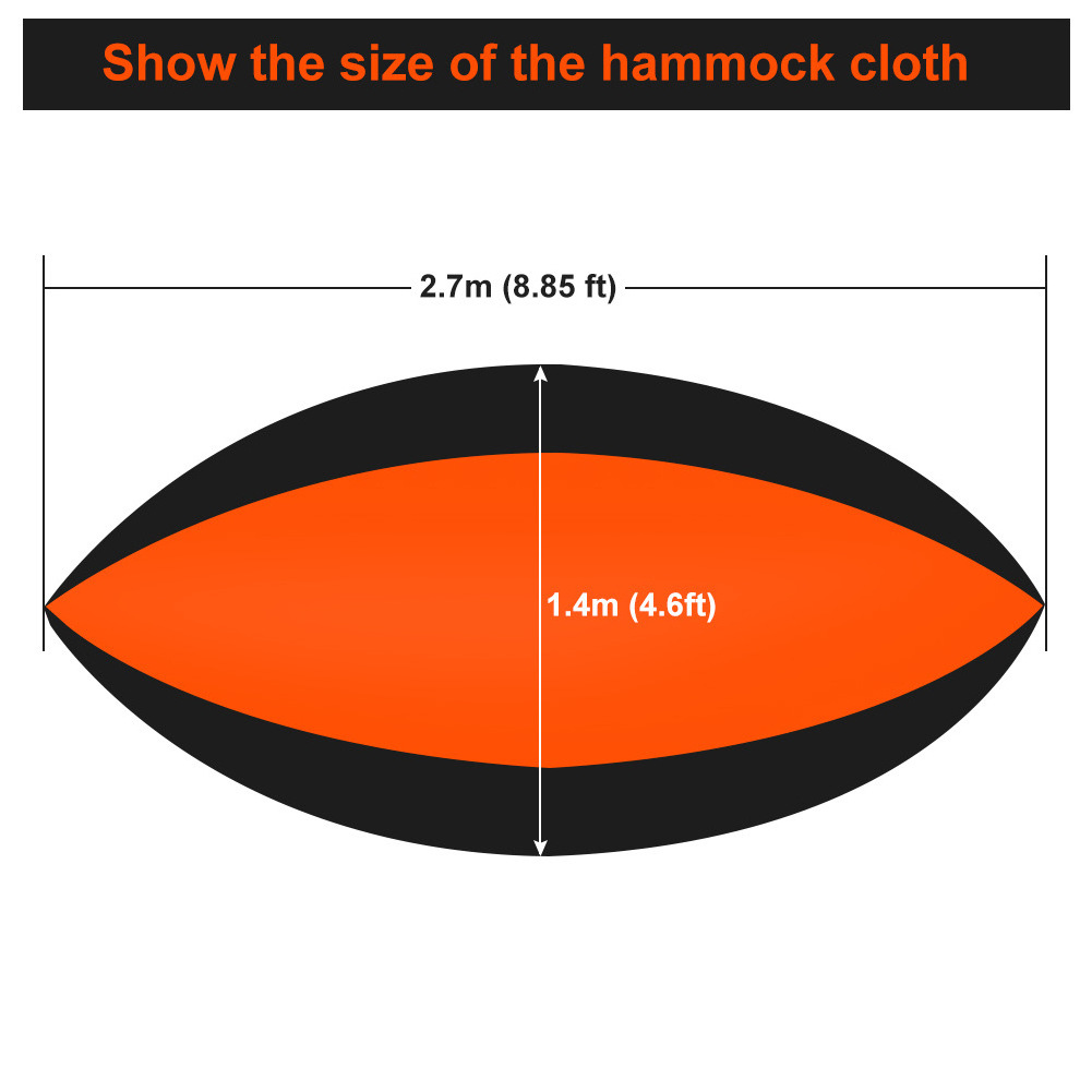 Ring camp Hot selling custom a travel 210T nylon 2 person parachute hammock portable two person camping hammock outdoor