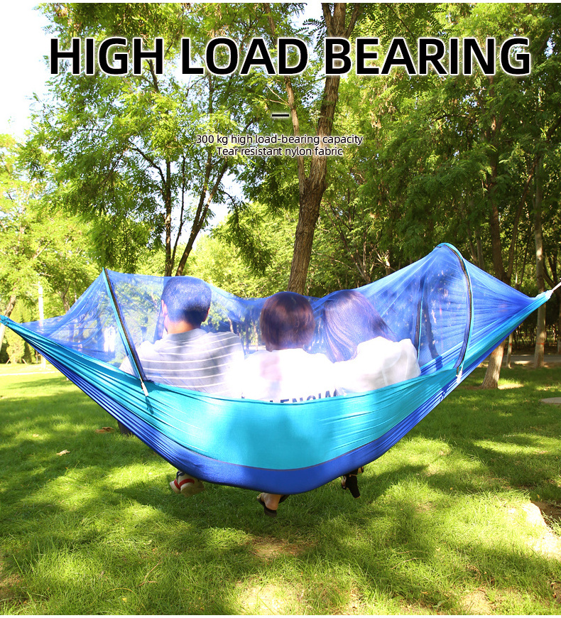 Ring camp double and single travel nylon parachute portable outdoor hanging tent hammock camping hammock with mosquito net