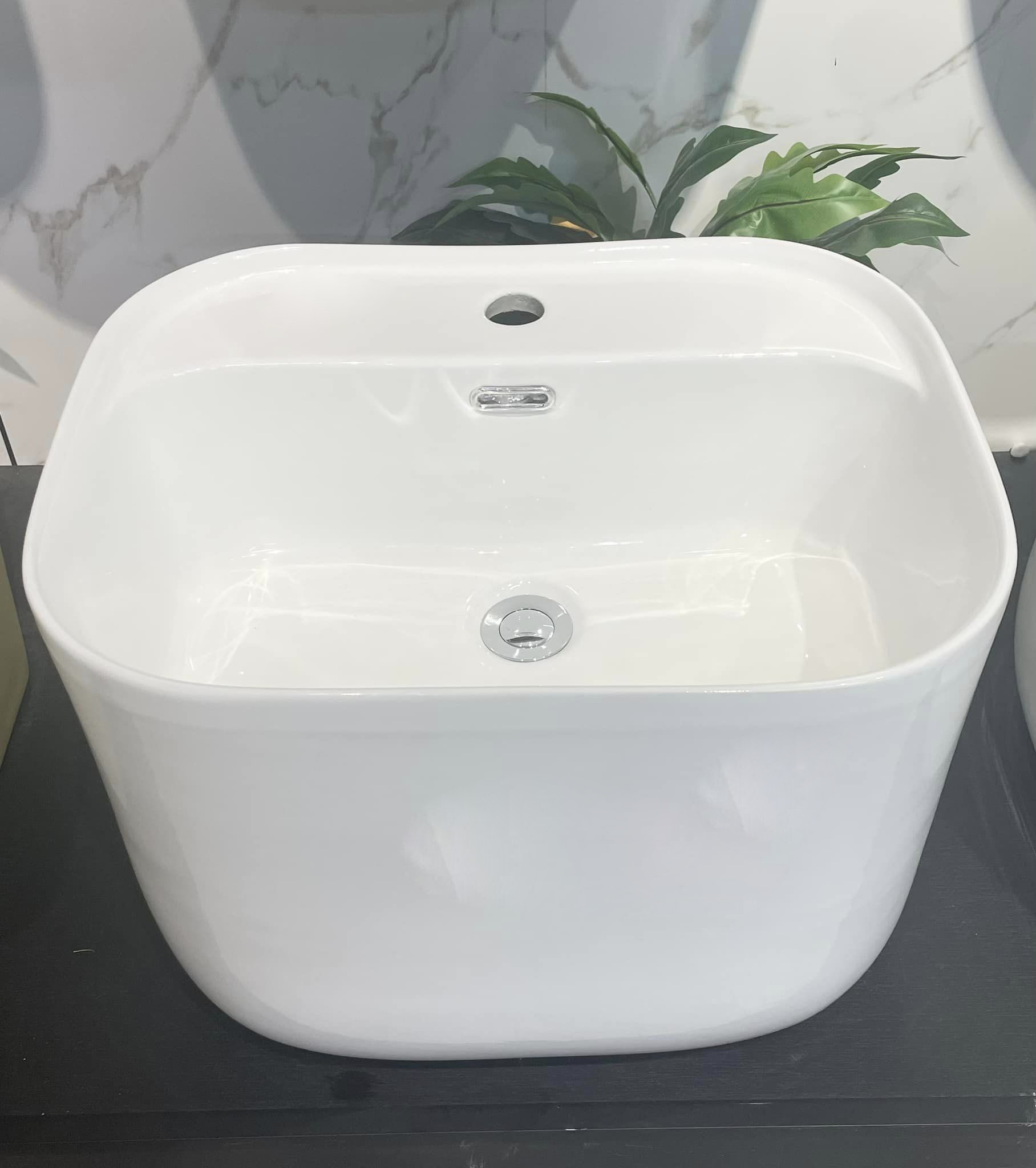 sanitary bath products rinse basin vanity Ceramic ware sink square ring bathroom barrel semi pedestal surface mounted wash basin