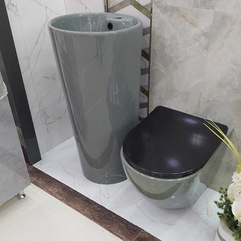 Pedestal Sink  sanitary one piece basin  vessel full stand lavabo  monobloc commode Golden Decoration Material vasque unit