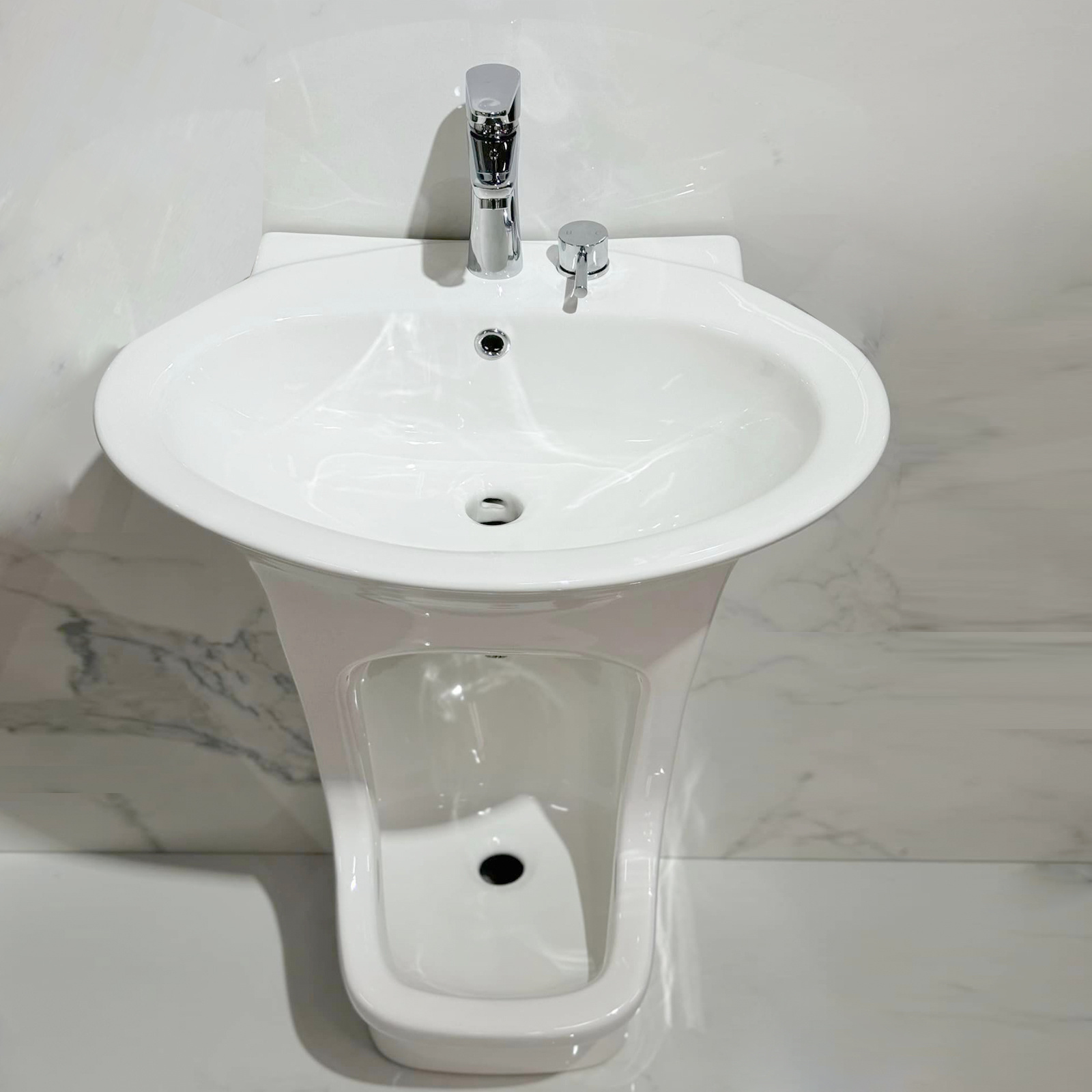 face rinsing bathroom ablution lavabo salon  Pedestal basin feet vessel bath  wudumate facility mosque Muslims perform ablution