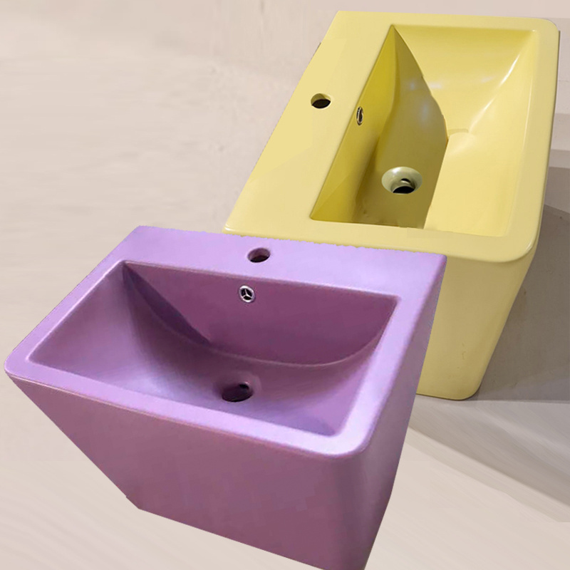 new wall basin laundry sink  square counter top  rose pinkvessel  toilet sink luxury room pedestal cultured top  sink washstand