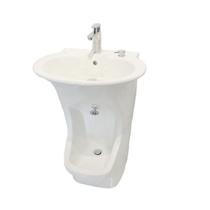 Factory special double deck ceramic lavabo floor mounted ceramic wash basin muslim wudu ablution washing sink wudu foot wash