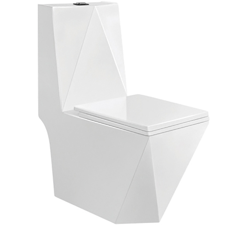 Latest design ceramic sanitary ware water closet for bathroom floor mounted  wc washdown P trap one piece toilet diamond toilet