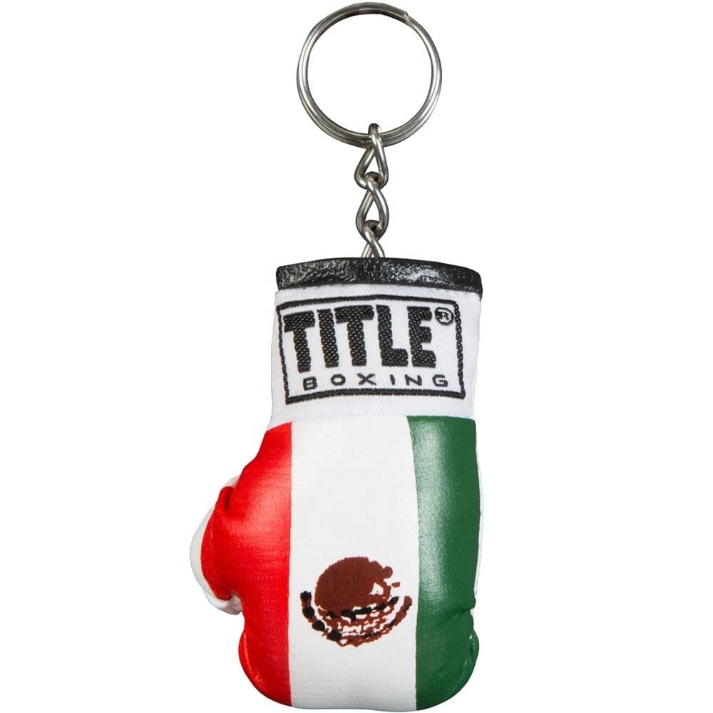 Hot Sales Small Mini Boxing Gloves Key Chain Ring Leather Flag Iceland Island Keychain