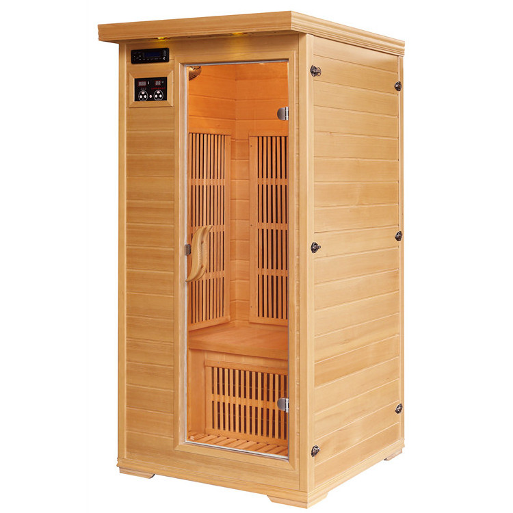 Canadian hemlock 1 person far infrared sauna room with carbon heater for sale