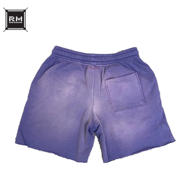 Men Black Acid Washed Sweat Shorts With Elastic Waist And Side Pockets Quick Dry Breathable Best Design Acid Wash Shorts OEM