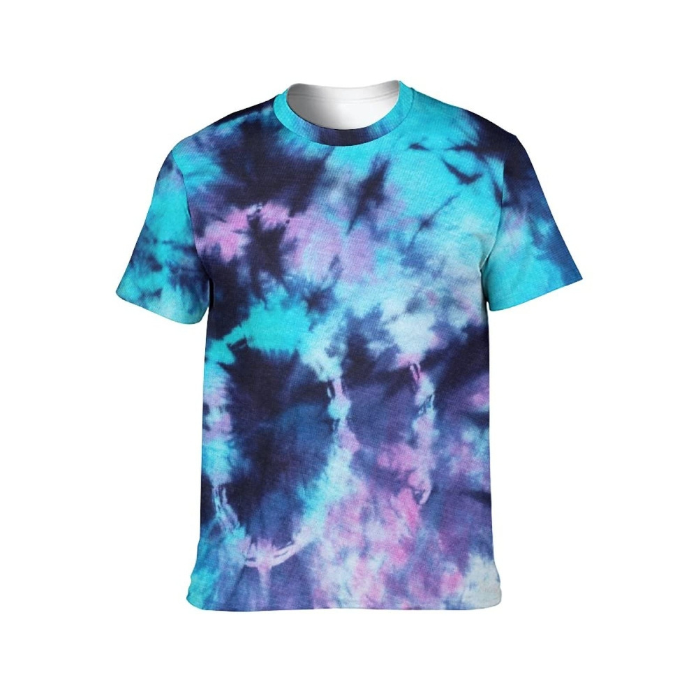 Blue Blank Vintage Washed Tie Dye T Shirts from Pakistan Jersey Short Sleeve Free 100% Cotton Silk Screen Printing Smart Casual