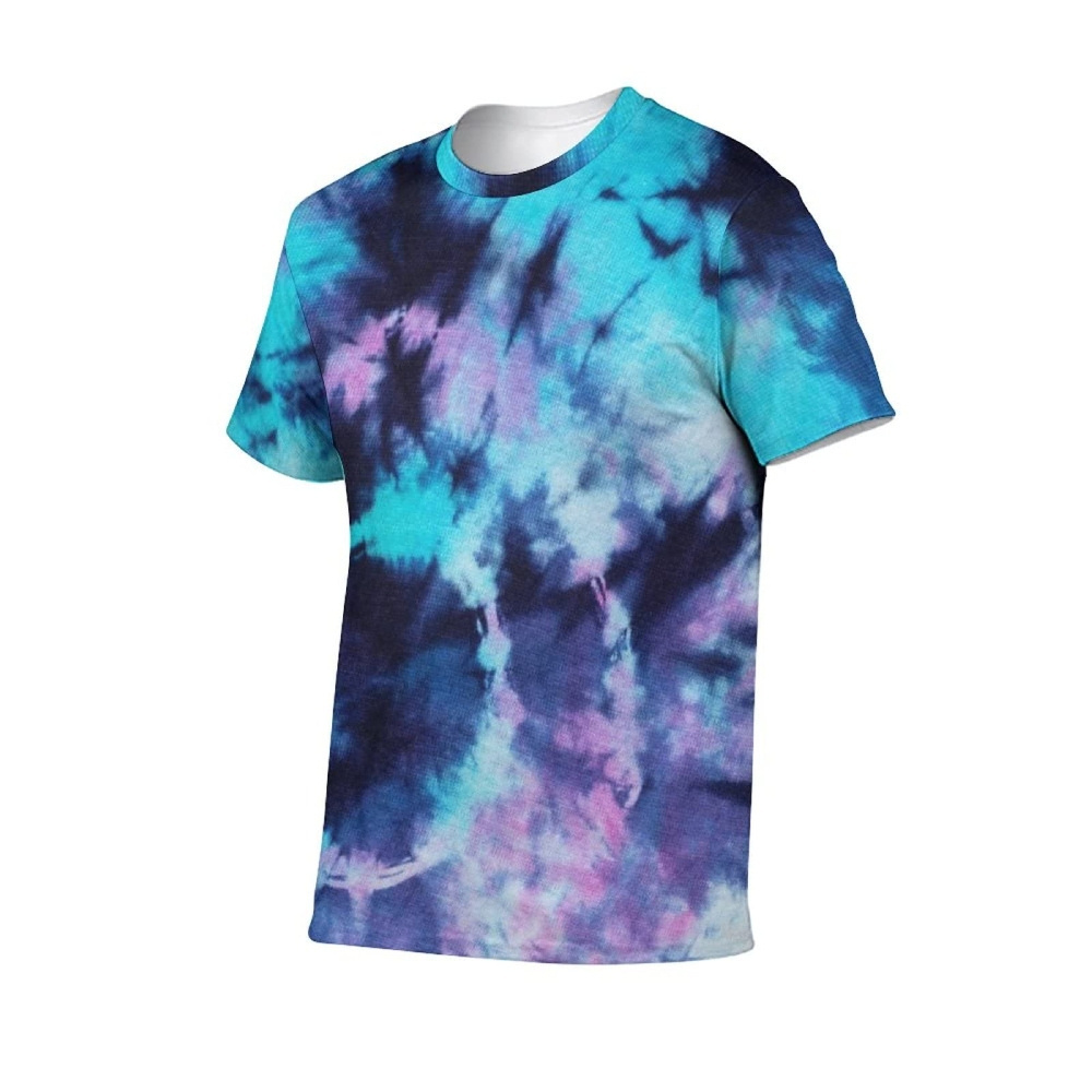 Blue Blank Vintage Washed Tie Dye T Shirts from Pakistan Jersey Short Sleeve Free 100% Cotton Silk Screen Printing Smart Casual