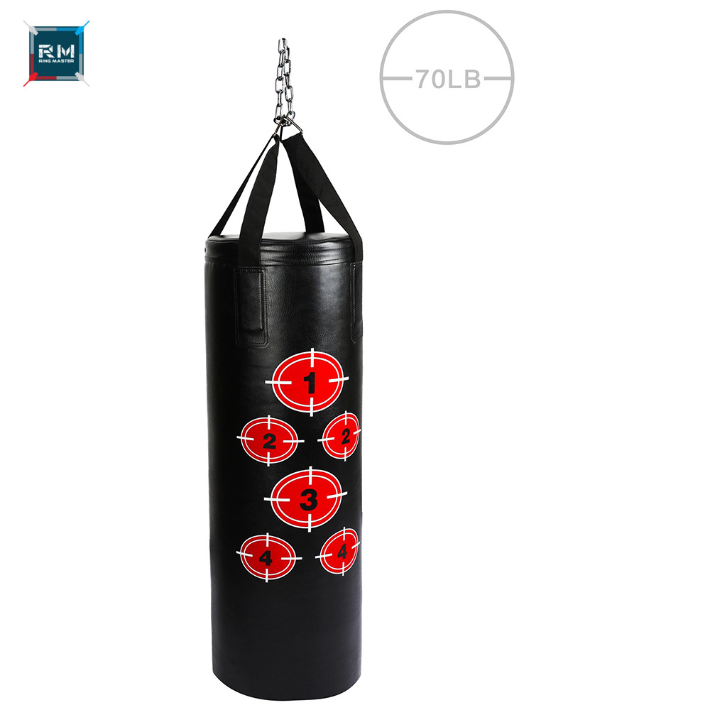 Customize Boxing Punching Bags Pu Leather Heavy Boxing Mma Training Punching Bag Unfilled Boxing Punch Bag With Chain OEM