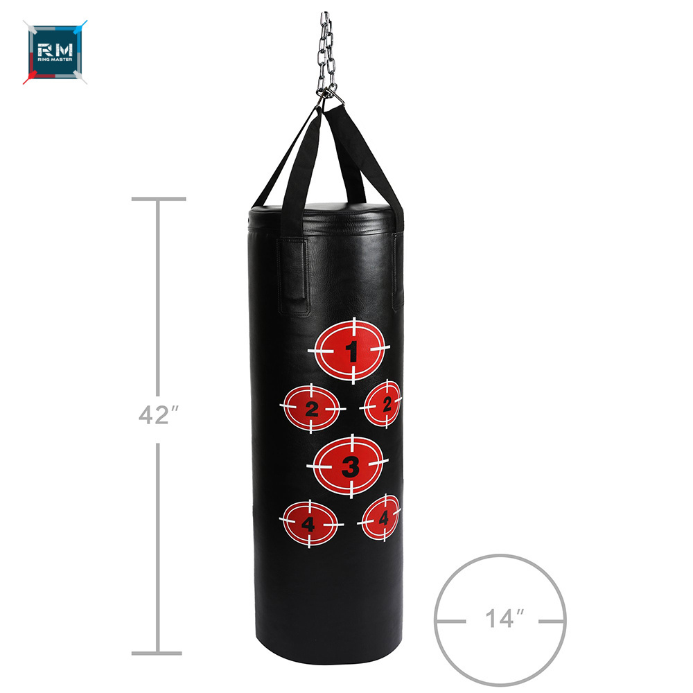 Customize Boxing Punching Bags Pu Leather Heavy Boxing Mma Training Punching Bag Unfilled Boxing Punch Bag With Chain OEM