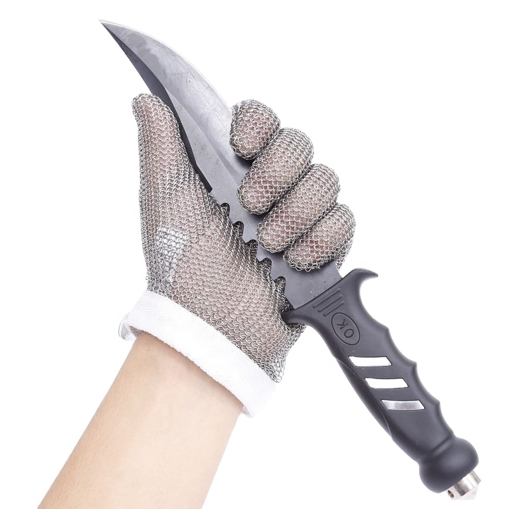 Five-finger stainless steel anti cut steel metal mesh chainmail glove