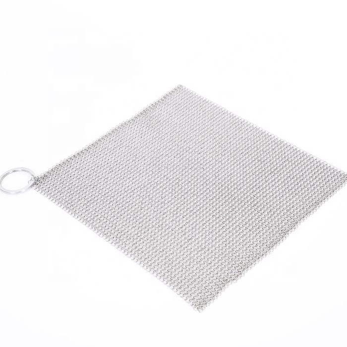 4 5 6 7 8 9 10 Inch Square Food Grade Cleaning Pot BBQ Stainless Steel Chainmail Scrubber /Kitchen Scourer