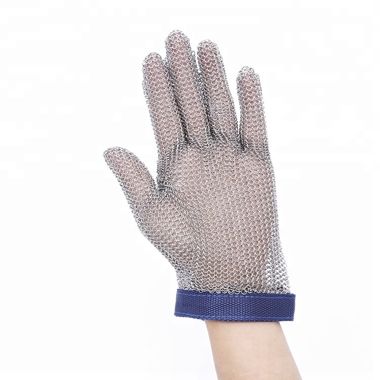 Stainless steel loop butcher industry steel mesh glove