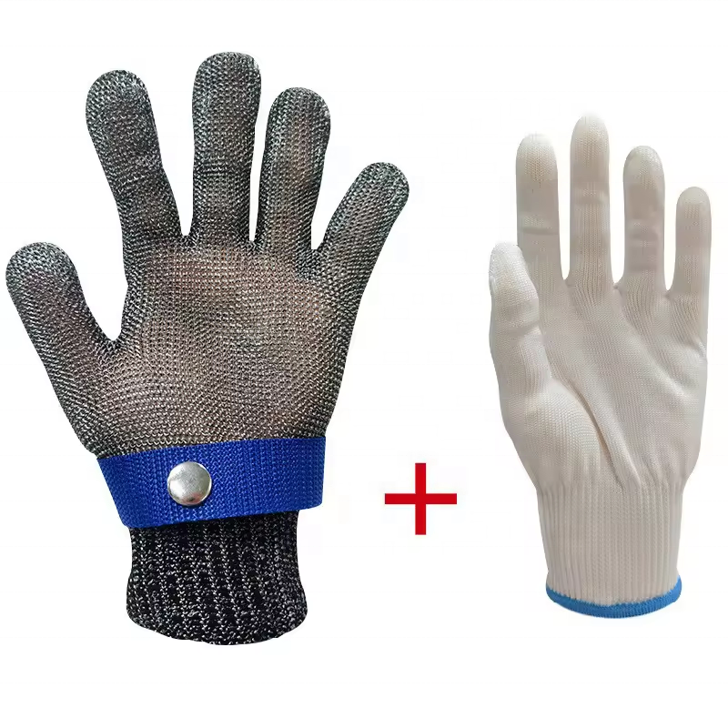 Cut Resistant Durable Rustproof Butcher 316 L Stainless Steel Mesh Metal Wire Cutting Protection Gloves