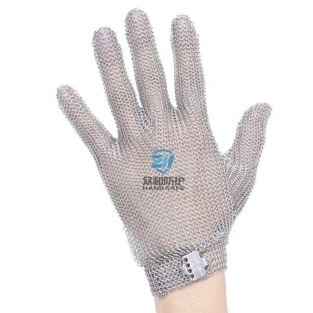 Five-finger stainless steel anti cut steel metal mesh chainmail glove