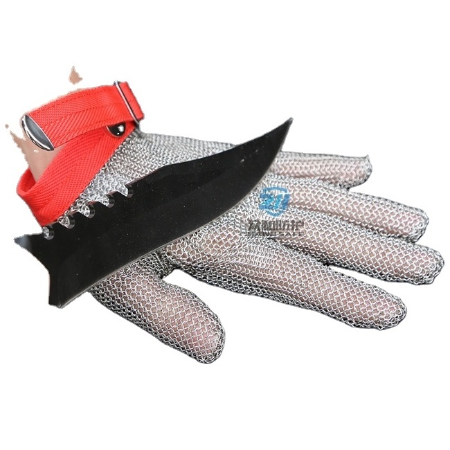 Five-finger stainless steel anti cut steel metal mesh chainmail glove