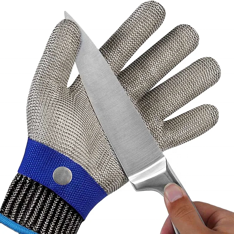 Food Grade 316L Stainless Steel Meat Cutting Chainmail Steel Gloves Metal Wire Mesh Butcher Cut Resistant Gloves