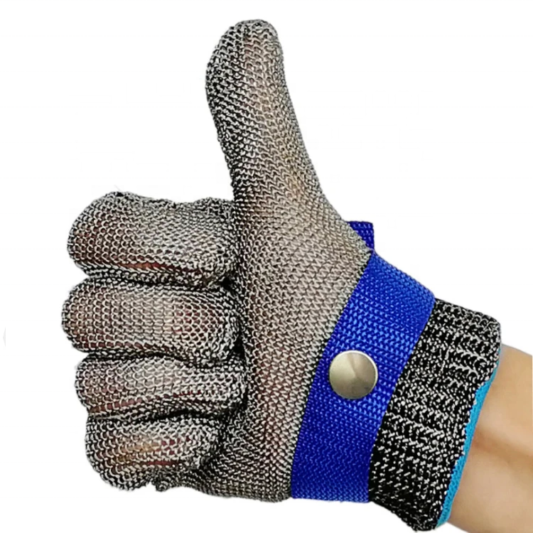 Food Grade 316L Stainless Steel Meat Cutting Chainmail Steel Gloves Metal Wire Mesh Butcher Cut Resistant Gloves