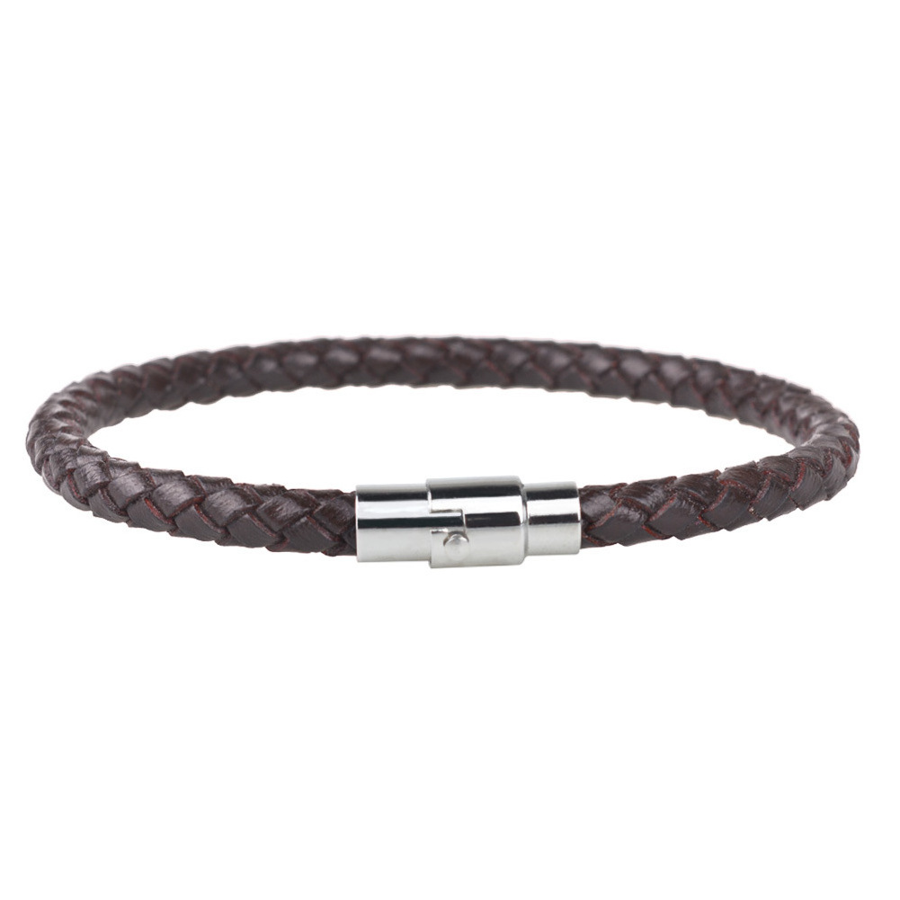 Wholesale Braided Leather Bracelet for Men Women Wrist Cuff Bracelet Magnet Clasp Bangles Fashion Jewelry