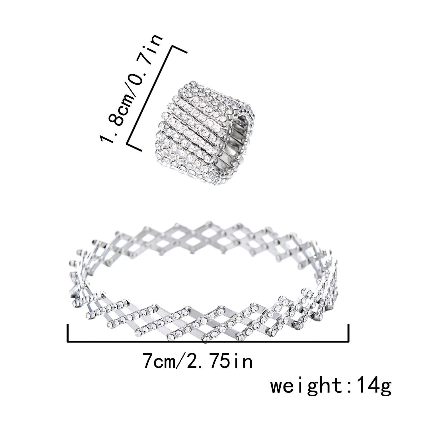 Rinhoo Zircon Multilayer Cross Twist Rings for Women Crystal Retractable Bracelet Bangles Lovely Jewelry Bijoux Wholesale Price