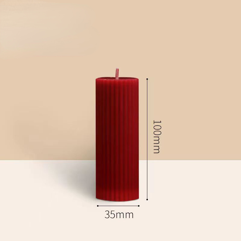 Hot Red Romantic Candles Wedding Proposal Candles Cheap Thick  Birthday Chrismas Pillar Ribbed Candle Centerpiece for Wedding