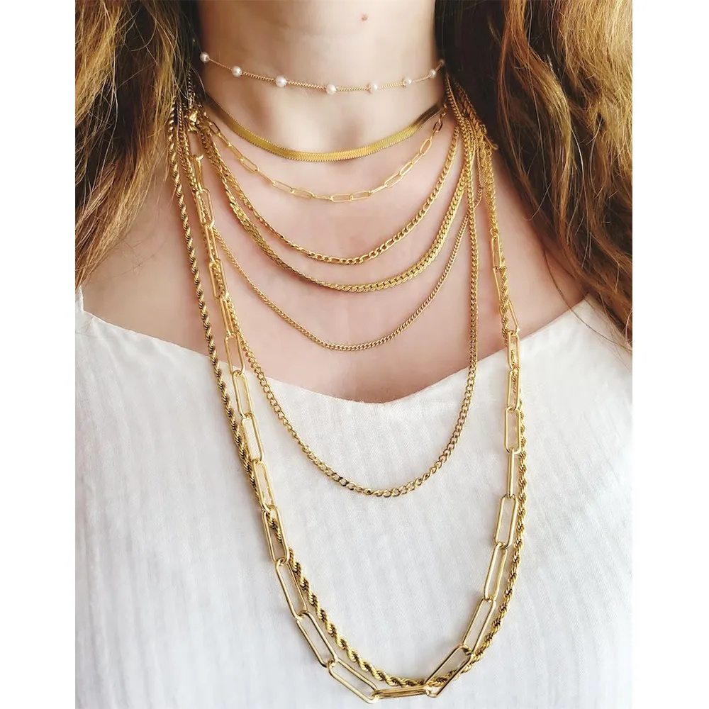 RINNTIN Bulk sale Pure Gold Au750 Twisted Rope Chains Necklace oro 18k Gold Jewelry 18k Real 18k Solid Gold Rope Chain Necklace