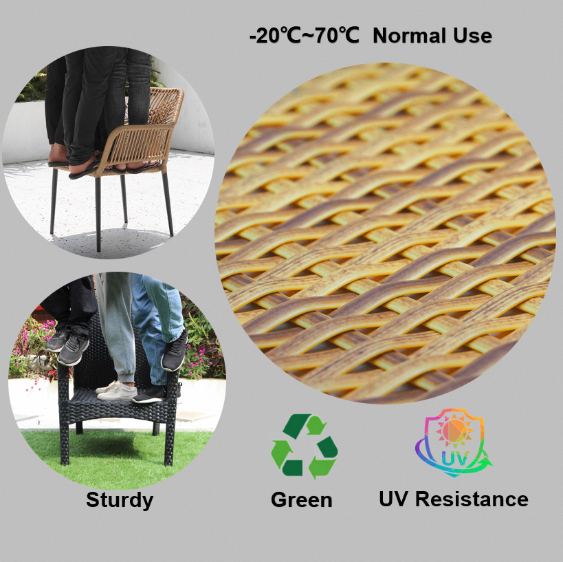 Manufacturers Flat Shape Waterproof Garden Chair Stools Outdoor Plastic Rattan Material