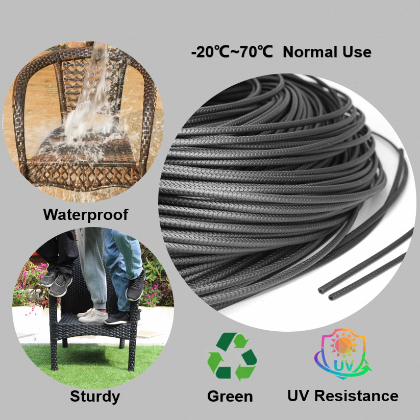 Rino Half Moon Plastic Resin Wicker Weaving Outdoor Furniture Garden Synthetic Rattan Material