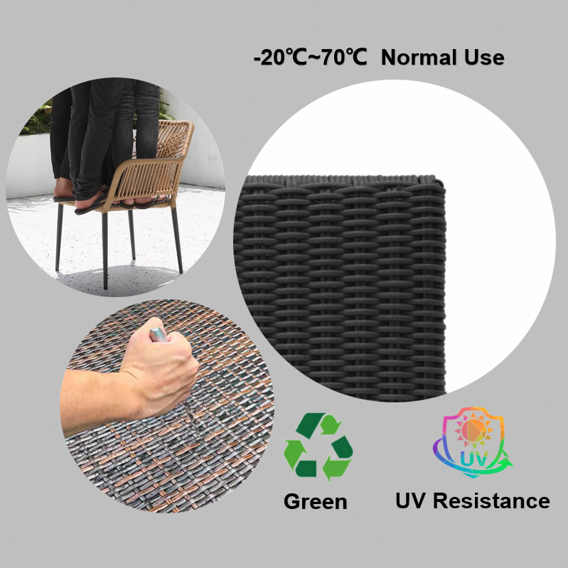 Round Shape High Density Polyethylene Outdoor Furniture Synthetic Rattan Weaving Material