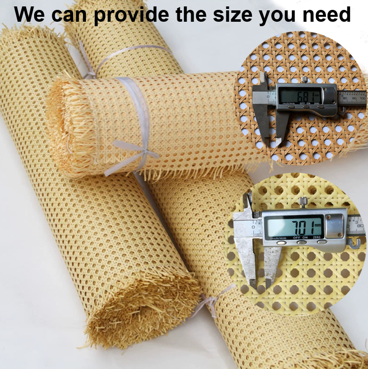 Handmade PVC Open Rattan Cane Webbing Raw Material Synthetic Rattan Roll for Outdoor Furniture