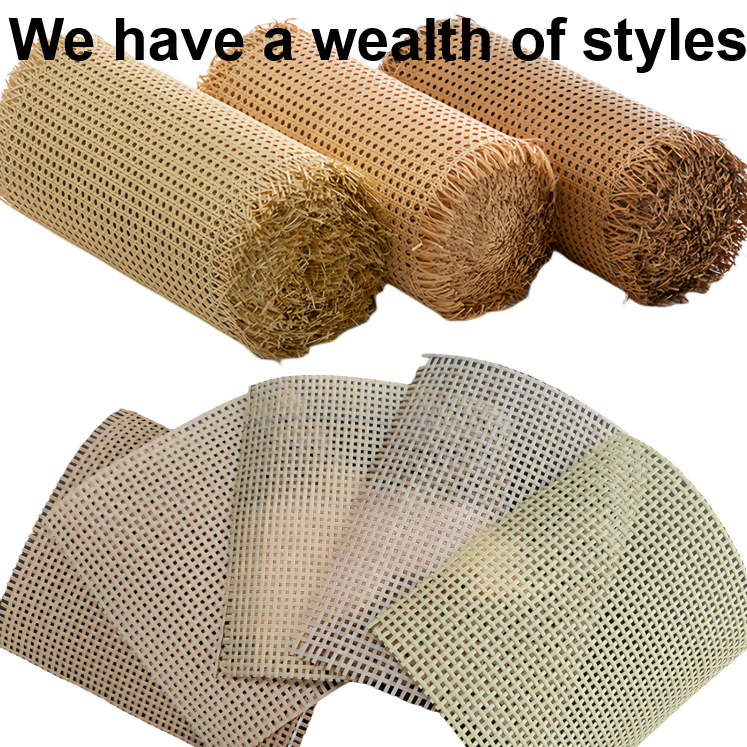 Handmade PVC Open Rattan Cane Webbing Raw Material Synthetic Rattan Roll for Outdoor Furniture