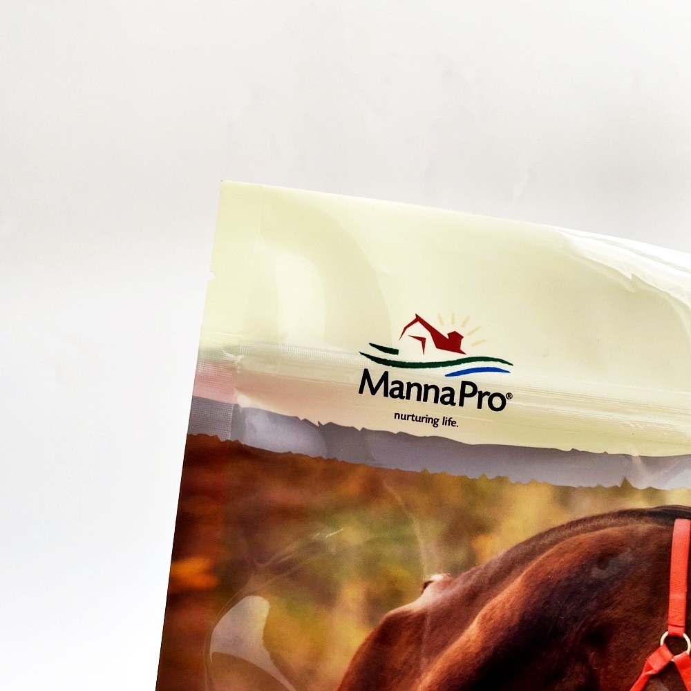 Animal Feed Package Custom Design Logo Printed Plastic Resealable Ziplock Moistureproof Standup Pouch Horse Food Bag With Window