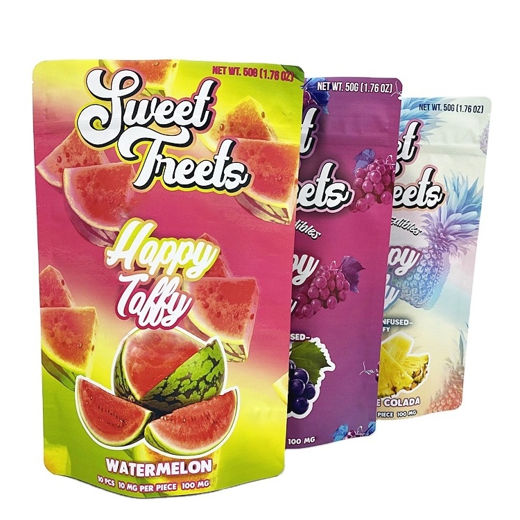 Custom Printed Logo Plastic Packaging Smell proof Aluminium Foil Resealable Ziplock Zip Stand Up Pouch Childproof 28g Mylar Bags