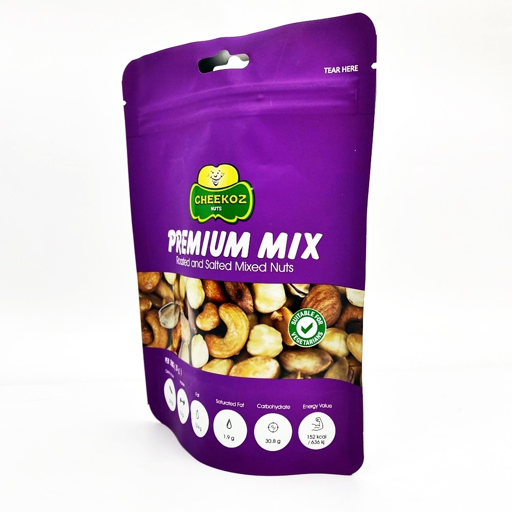 Aluminium Foil Cashew Peanut Nuts Plantain Chips Dry Fruit Snack Food Packaging Bags of Ziplock Bags For Food Packaging