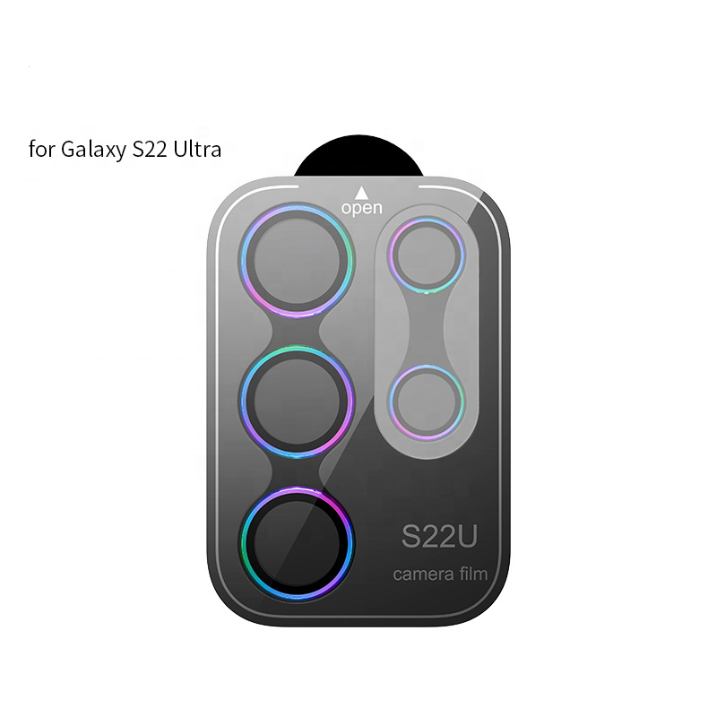 New product 3D 9H Metal Aluminium Tempered Glass Lens Camera Protector For Samsung Galaxy S22 Ultra