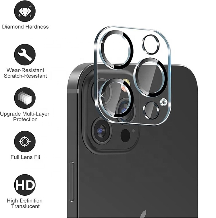 Easy Install Back Camera Protector for iPhone 12mini Rear Camera Lens Tempered Glass Screen Protector for iPhone 13 Pro max