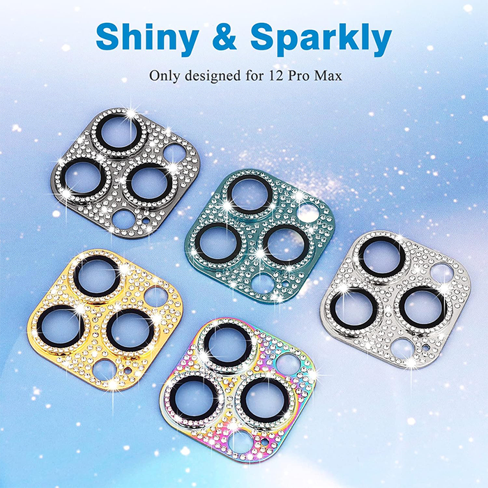 Diamond Glitter Camera Lens Protector for iPhone 15 14 13 12 11 Pro Max Rear  Metal Lens Protectors