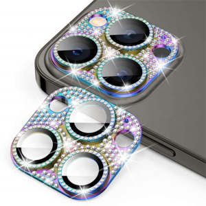 Luxury Camera Lens Screen Protector for iPhone15 14 12 13 11 Pro Max Glitter Bling Diamond Camera Lens Protector