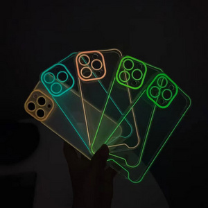 Wholesale Cheap Candy Color Night Light Fluorescent Luminous Phone Case for iPhone 15 14 13 12 11 Pro Max XR XS 7 8 Plus