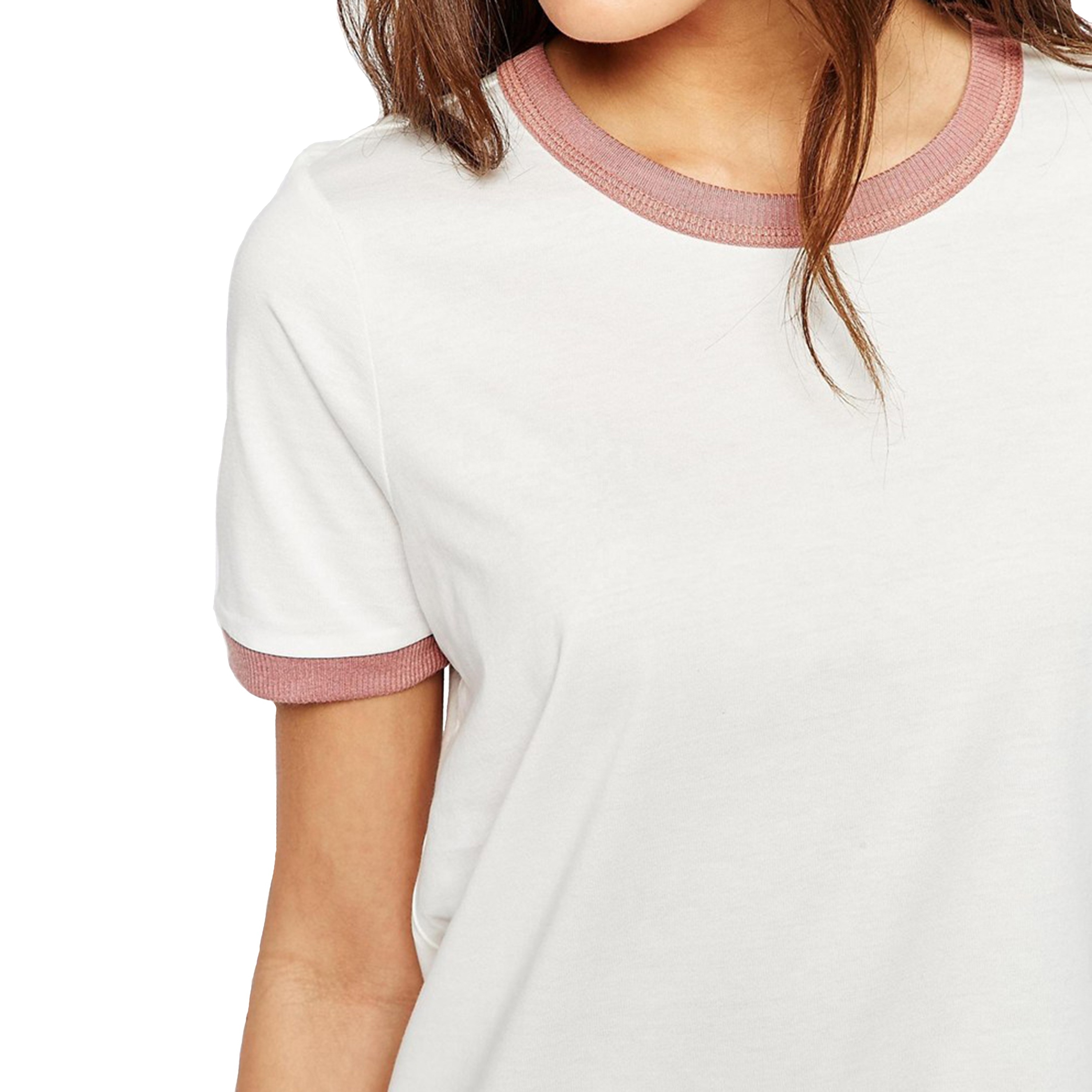 High quality low price contrast trims soft touch jersey tipped t shirt for women clothing online wholesales from BD