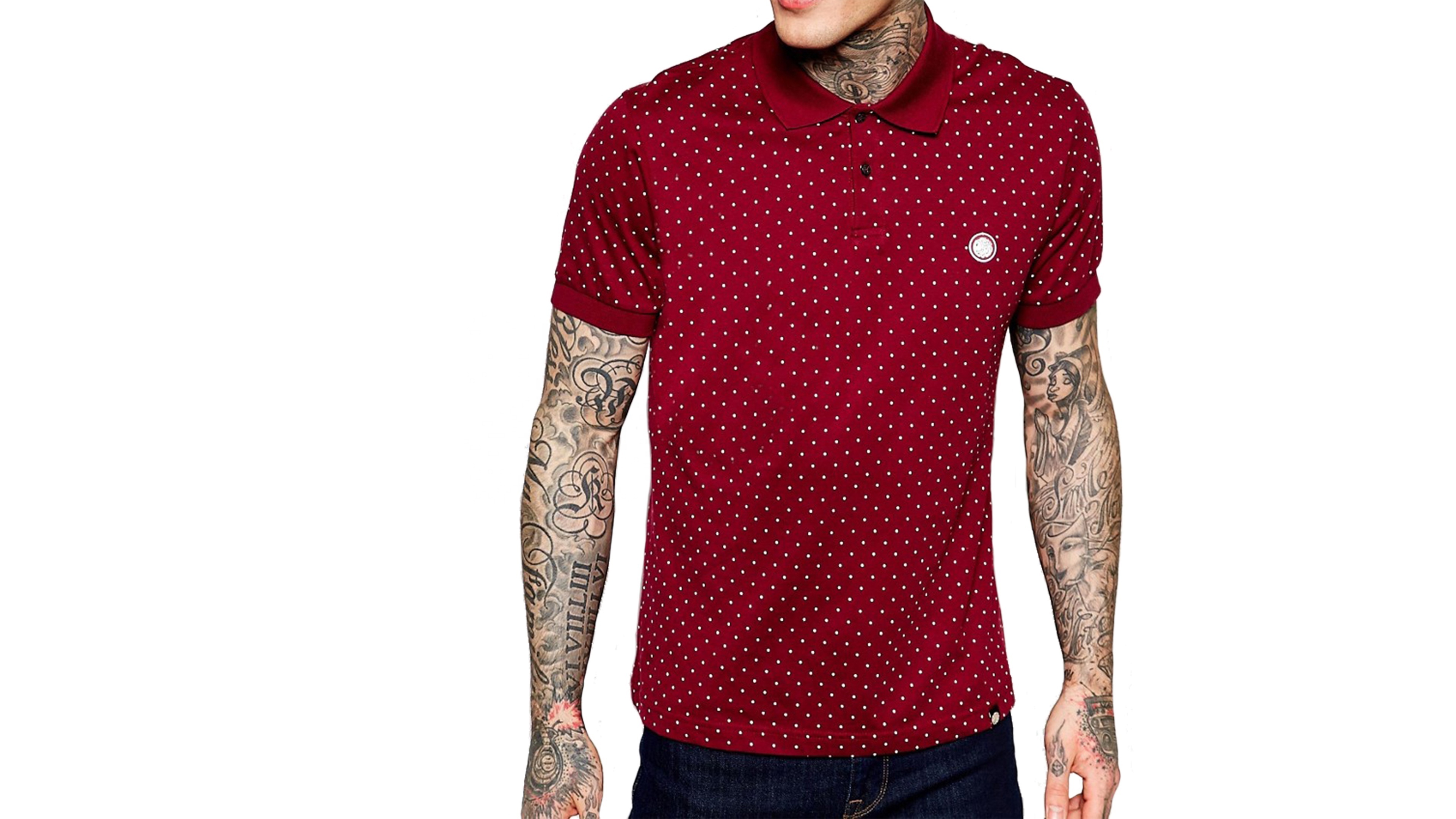 High quality soft touch jersey mens polo shirt with polka dot in burgundy color regular fitted men clothing wear wholesales BD