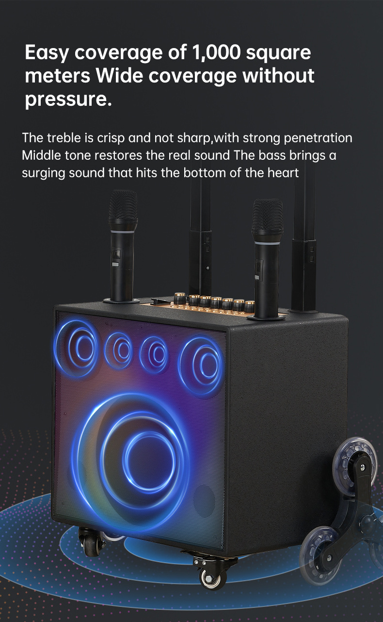 Portable outdoor indoor wireless speaker karaoke system with capacitive touch screen 14.1 inch & 32inch for optional