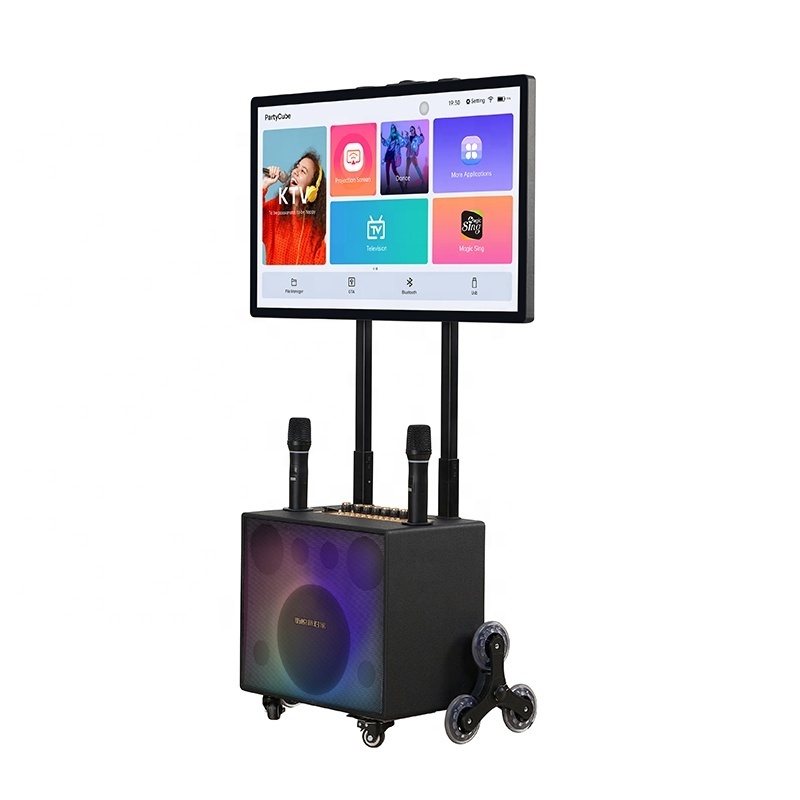 32 Inch Party Karaoke Box All in One Portable Touch Screen TV Wireless Jukebox Speakers with App Store